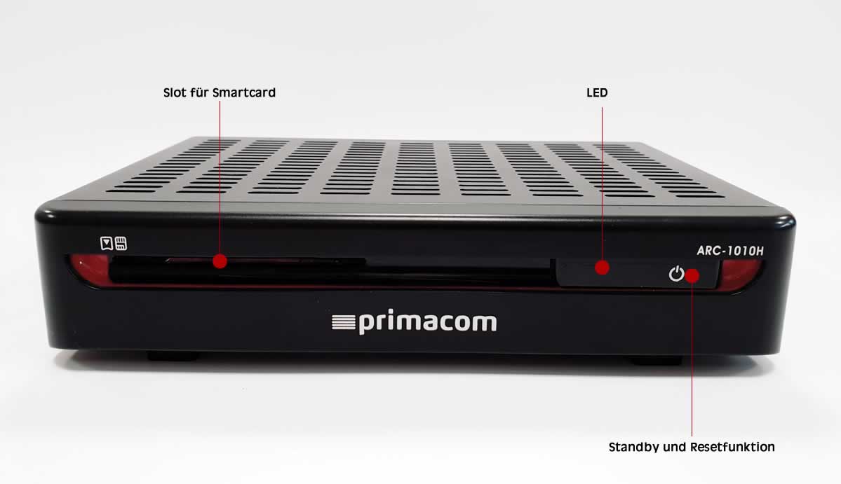 Pyur Receiver ARC-1010H Vorderseite, Resetfunktion